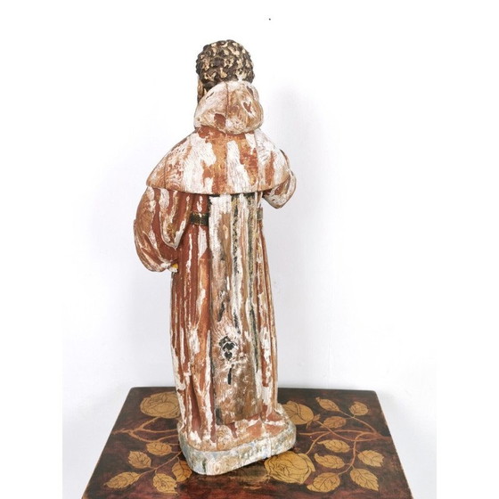 Image 1 of Mid century Zuid-Europese polychrome heilige religieuze figuur