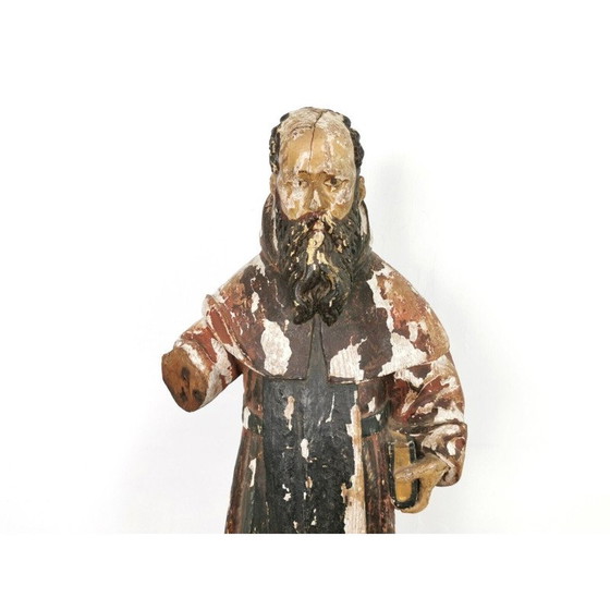 Image 1 of Mid century Zuid-Europese polychrome heilige religieuze figuur