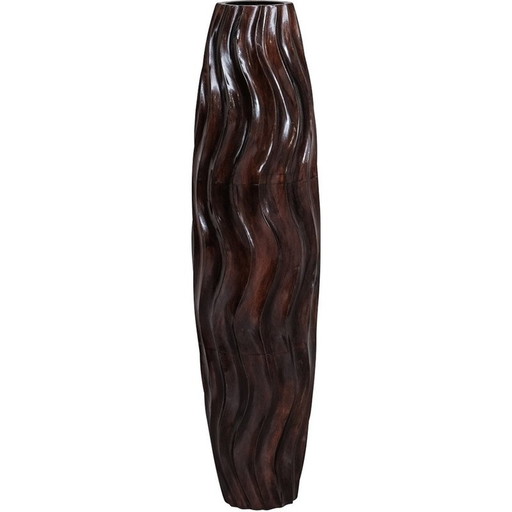 Vintage houten Franse decoratieve vaas, jaren 1980