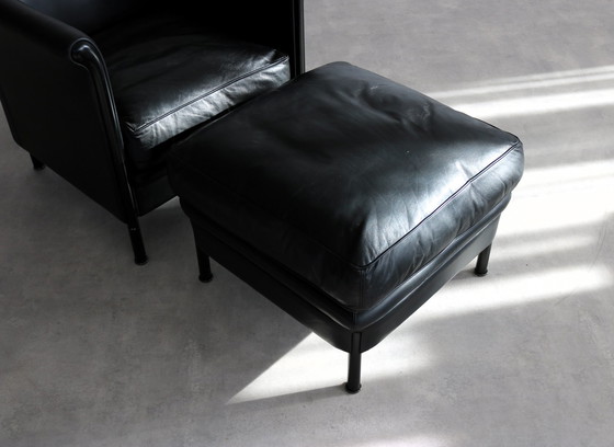 Image 1 of Vintage Fauteuil + Hocker, Moroso