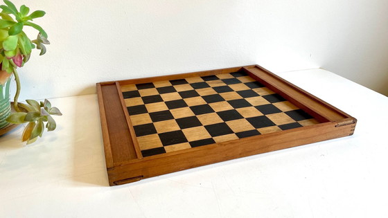 Image 1 of Houten Damspel Set Vintage Frankrijk