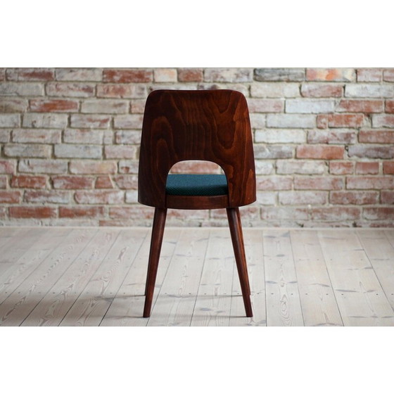 Image 1 of Set van 4 vintage eetkamerstoelen in Kvadrat-stof van Oswald Haerdtl, jaren 1950