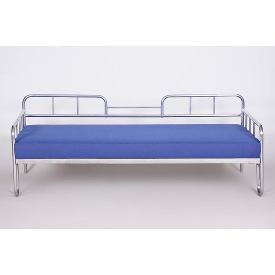 Image 1 of Vintage blauwe Bauhaus bank, jaren 1930