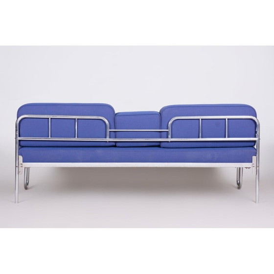 Image 1 of Vintage blauwe Bauhaus bank, jaren 1930