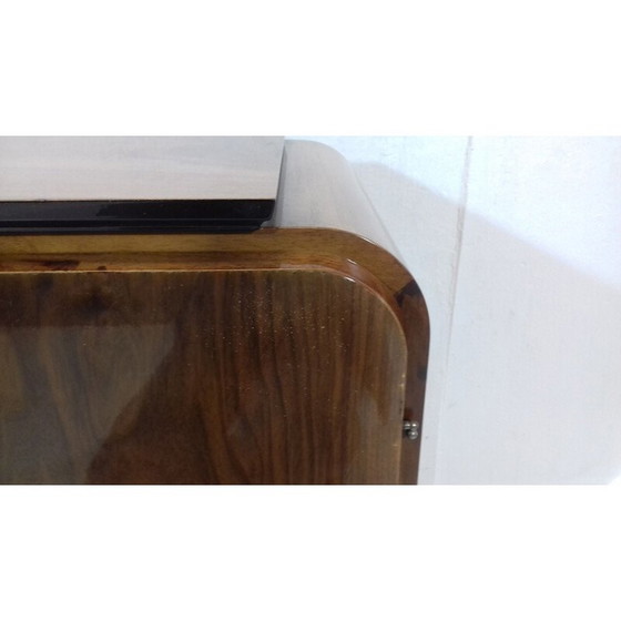 Image 1 of Vintage houten glazen barmeubel van Jindřich Halabala, Tsjecho-Slowakije