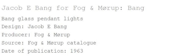 Image 1 of Fog & Morup A/S met Holmegaard hanglamp van Michael Bang