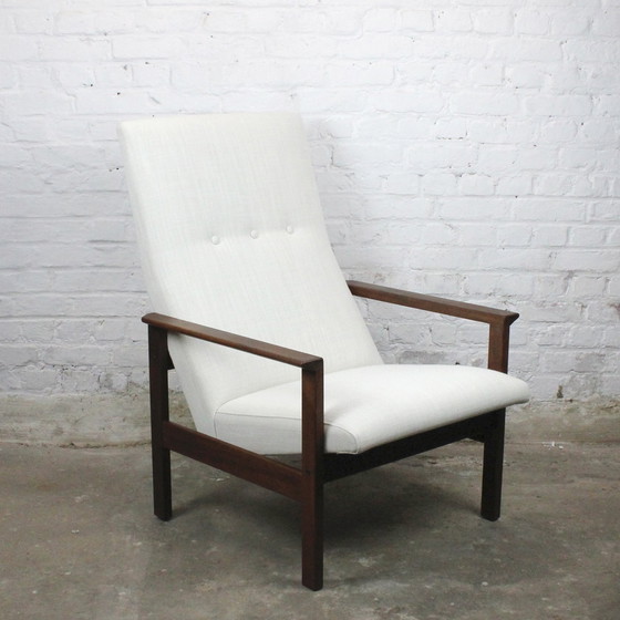 Image 1 of Scandinavische fauteuil en voetenbank door Yngve Ektröm voor Pastoe 1960S