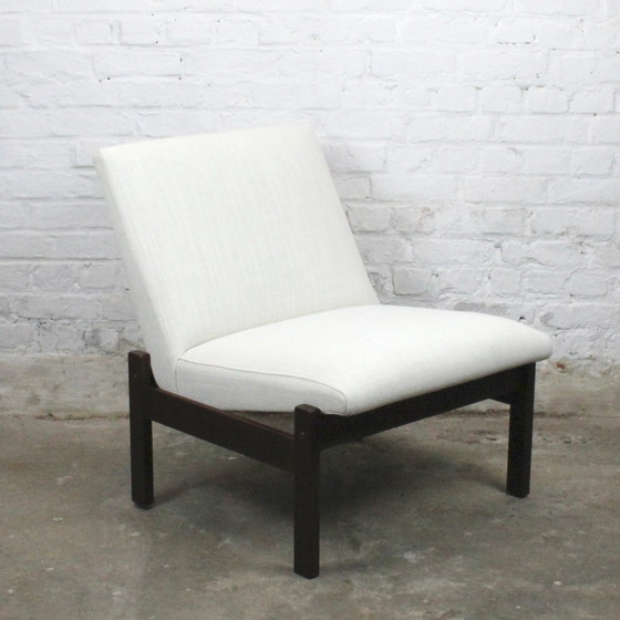 Image 1 of Scandinavische fauteuil en voetenbank door Yngve Ektröm voor Pastoe 1960S