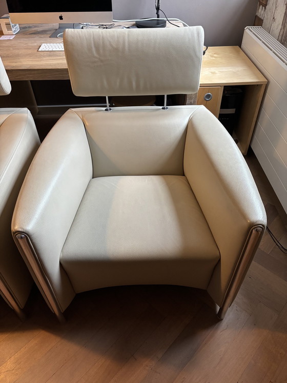 Image 1 of Leolux Oblomov fauteuil Creme Leder