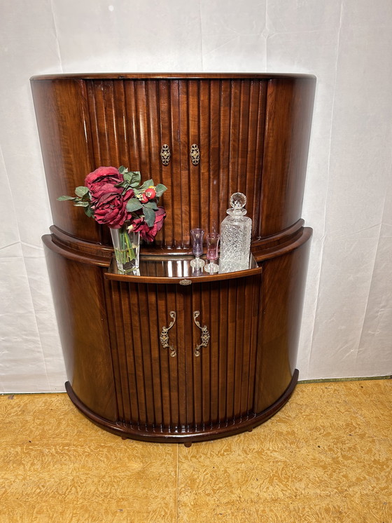 Image 1 of Art Deco Brocante Vintage Halfronde Cocktail Bar (1920S-1930S)