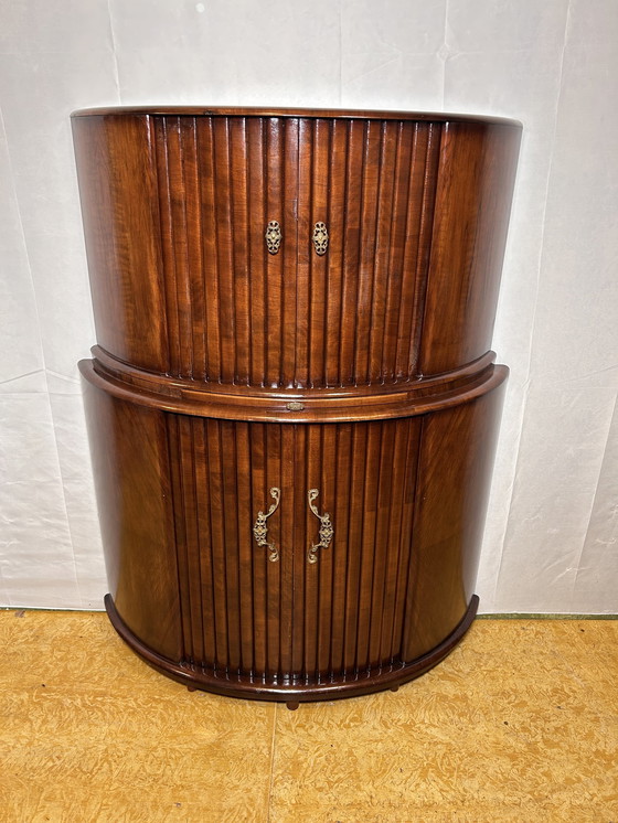 Image 1 of Art Deco Brocante Vintage Halfronde Cocktail Bar (1920S-1930S)