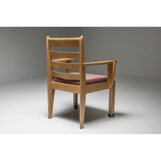 Image 1 of Vintage ovale rationalistische eikenhouten eetset, lage landen 1920