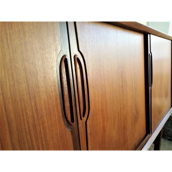 Image 1 of Vintage teakhouten dressoir met 2 schuifdeuren, 1960