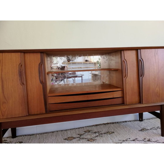 Image 1 of Vintage teakhouten dressoir met 2 schuifdeuren, 1960