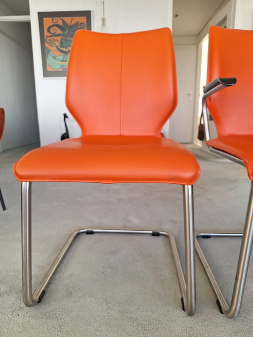 4x Bree'S New World Eetkamerstoelen Luna Oranje