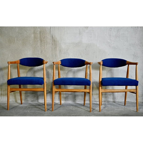 Image 1 of Set van 6 Scandinavische vintage berkenhouten stoelen, 1960