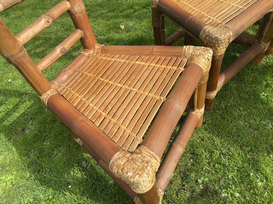 Image 1 of 4x Vintage bamboe stoelen