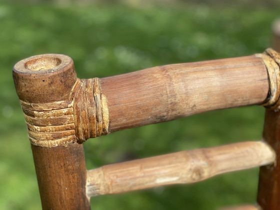 Image 1 of 4x Vintage bamboe stoelen