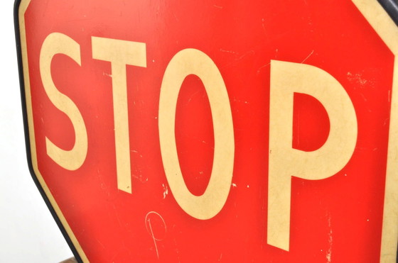 Image 1 of Vintage XL Stop Sign Met Verlichting Jaren 50