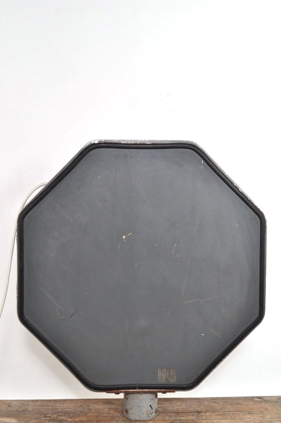 Image 1 of Vintage XL Stop Sign Met Verlichting Jaren 50
