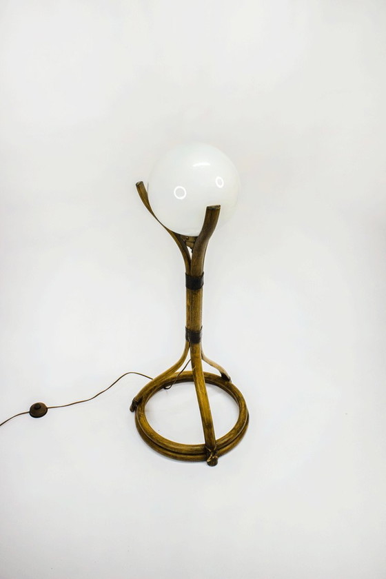 Image 1 of Vintage Bamboe Vloerlamp Jaren 70 