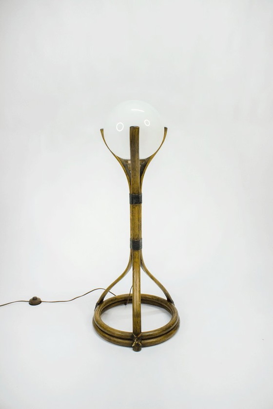 Image 1 of Vintage Bamboe Vloerlamp Jaren 70 