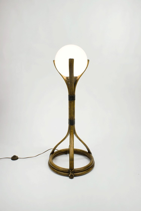 Image 1 of Vintage Bamboe Vloerlamp Jaren 70 