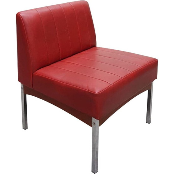 Image 1 of Vintage chromen en teakhouten fauteuil van Antocks Lairn, 1970