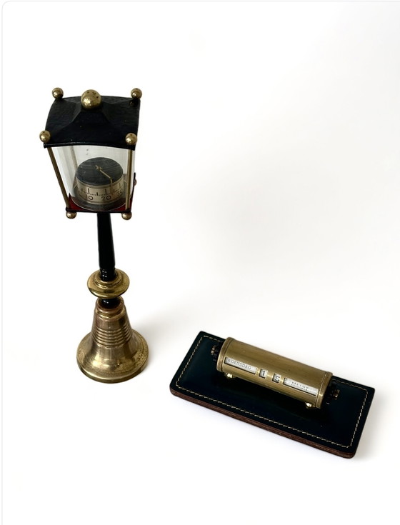 Image 1 of Thermometer lantaarn & eeuwigdurende kalender art deco vintage decoratie