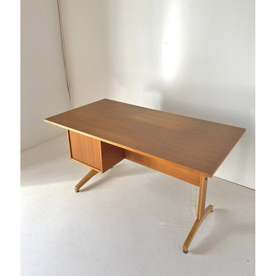 Image 1 of Italiaans vintage bureau van teak en kersenhout, jaren 1960