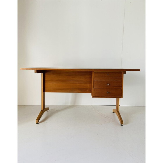 Image 1 of Italiaans vintage bureau van teak en kersenhout, jaren 1960