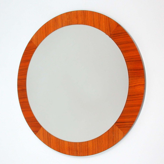 Image 1 of Vintage Midcentury Scandinavische Teakhouten Wandspiegel