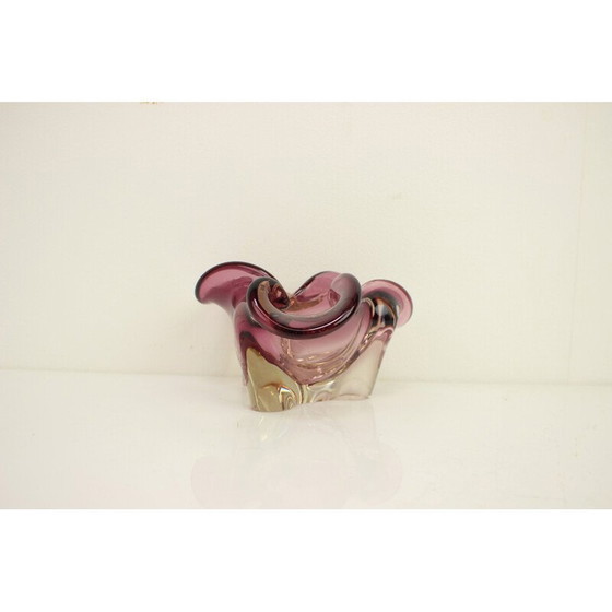 Image 1 of Vintage glazen asbak van Josef Hospodka voor Chribska Glassworks, Tsjecho-Slowakije 1960