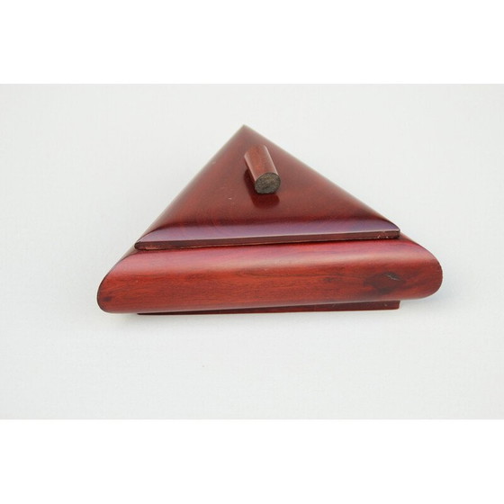 Image 1 of Vintage Art Deco teakhouten dekseldoos, jaren 1920-1930