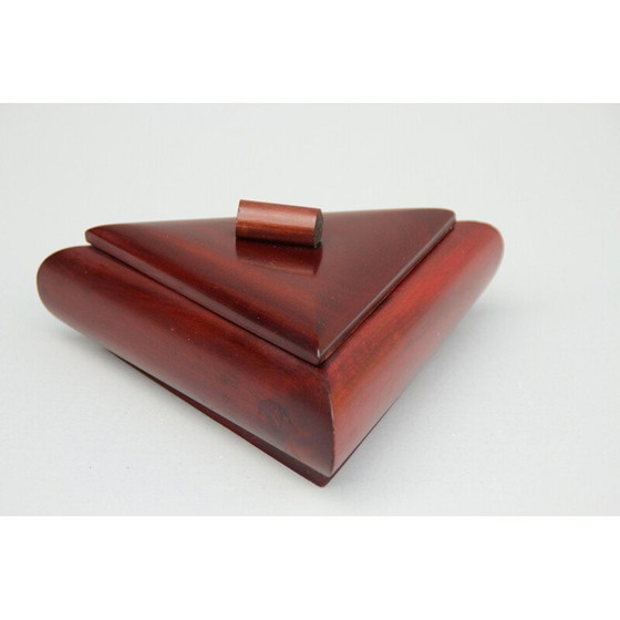 Image 1 of Vintage Art Deco teakhouten dekseldoos, jaren 1920-1930