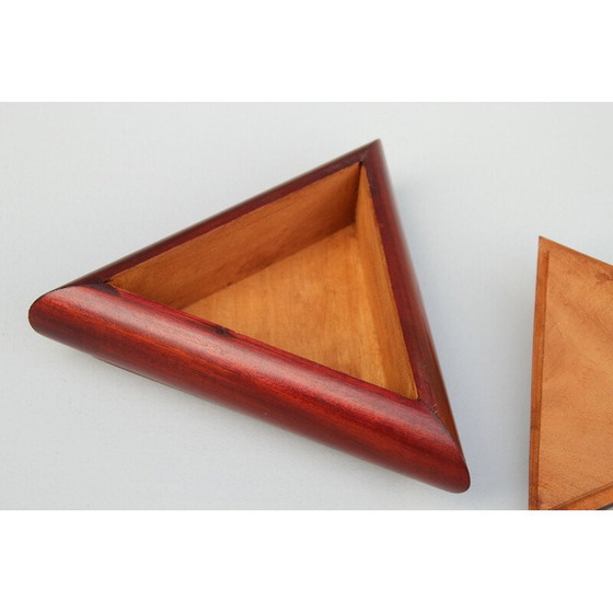 Image 1 of Vintage Art Deco teakhouten dekseldoos, jaren 1920-1930