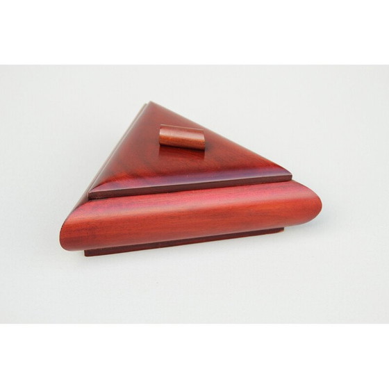 Image 1 of Vintage Art Deco teakhouten dekseldoos, jaren 1920-1930