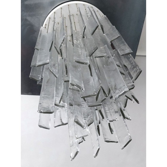 Image 1 of Vintage kroonluchter van helder Murano glas voor Mazzega, 1970