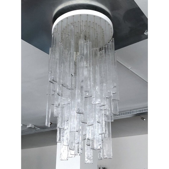 Image 1 of Vintage kroonluchter van helder Murano glas voor Mazzega, 1970