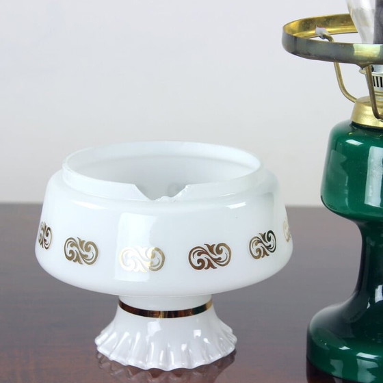 Image 1 of Vintage keramiek en glazen tafellamp van Opp Jihlava, jaren 1950