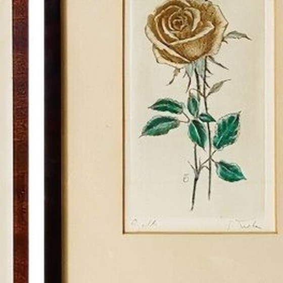 Image 1 of Paar Tjitske Elisabeth Modderman Litho schilderijen rozen