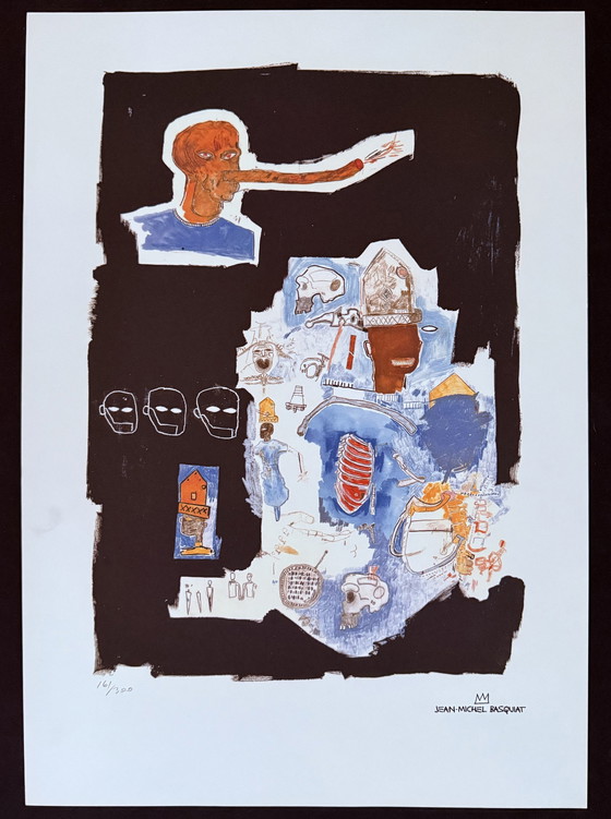 Image 1 of Jean-Michel Basquiat: Lithografie Gesigneerd En Genummerd. 