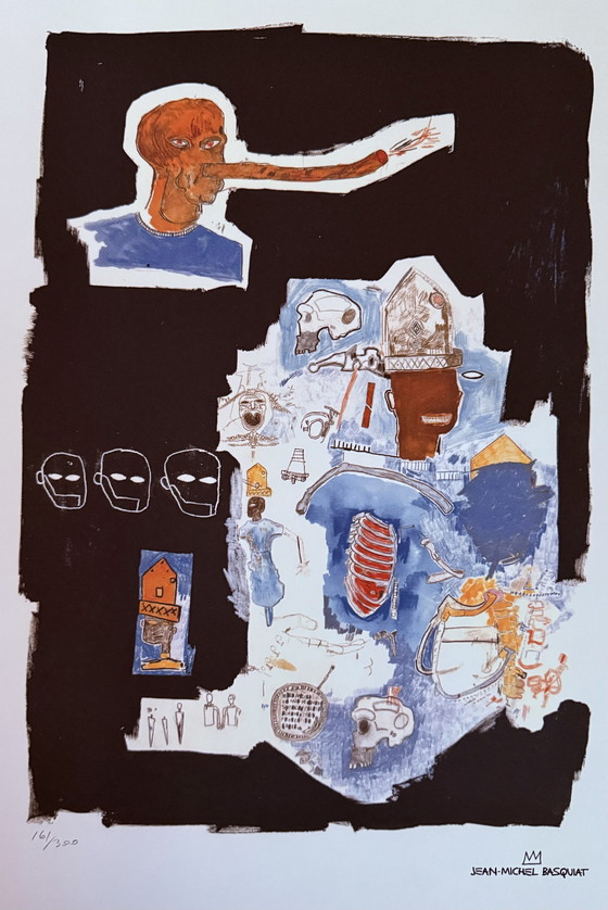 Image 1 of Jean-Michel Basquiat: Lithografie Gesigneerd En Genummerd. 