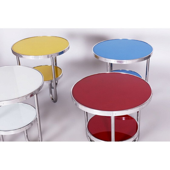 Image 1 of Vintage Bauhaus tafel in chroom, vurenhout en glas voor Kovona, Tsjecho-Slowakije 1930