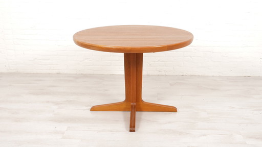 Vintage Ronde Eettafel | Teak | Uitschuifbaar | 100 Cm