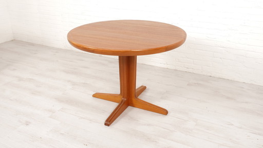 Vintage Ronde Eettafel | Teak | Uitschuifbaar | 100 Cm