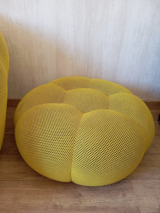 2x Roche Bobois Fauteuils Bubble+1Pouf Bubble