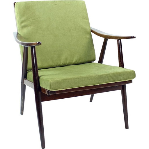 Vintage Boomerang fauteuil van Ton, Tsjecho-Slowakije 1960