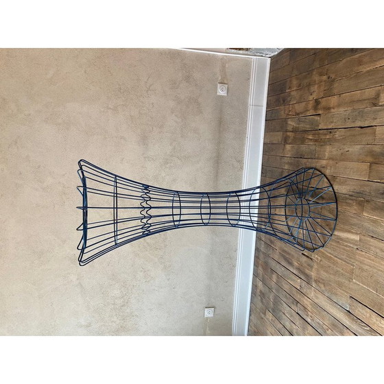 Image 1 of Vintage kapstok in blauw gelakt metaaldraad van Verner Panton voor Luber