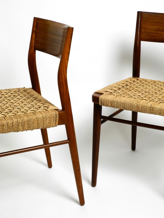 Image 1 of Twee originele Wilkhahn stoelen uit 1960 gemaakt van walnoot met rieten rieten | Model 351 door Georg Leowald